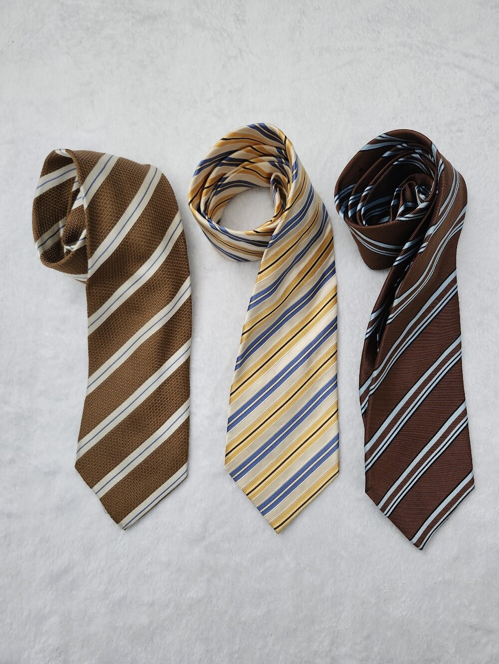 ERMENEGILDO ZEGNA Set of 3 Men's Multicolor Silk Cotton Blend Ties 60" x 3.75" - Picture 1 of 6